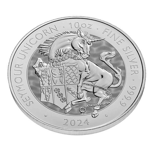 10 Oz British Royal Mint Tudor Beasts; Seymour Unicorn - .9999 Pure Silver Coin