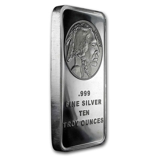 Buffalo Design Silver Bar - 10 Ounce .999 Pure