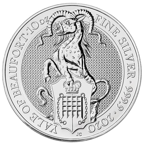 British Royal Mint Queen's Beast; Yale - 10 Oz Silver Coin .9999 Pure