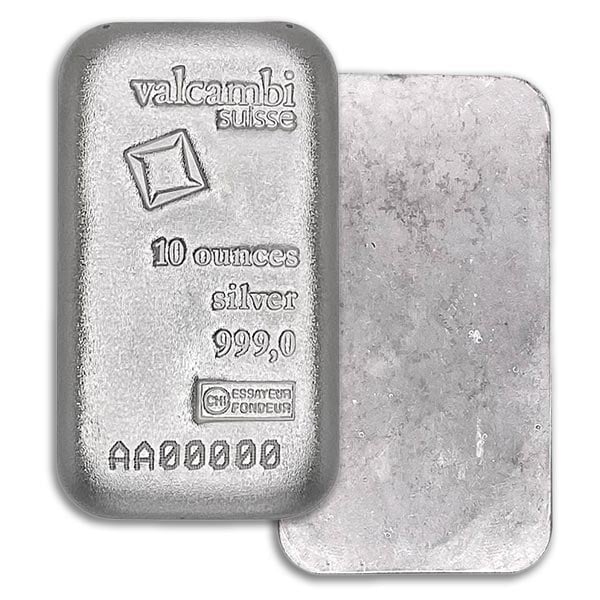 Valcambi 10 Ounce Bar, .999 Pure Silver thumbnail
