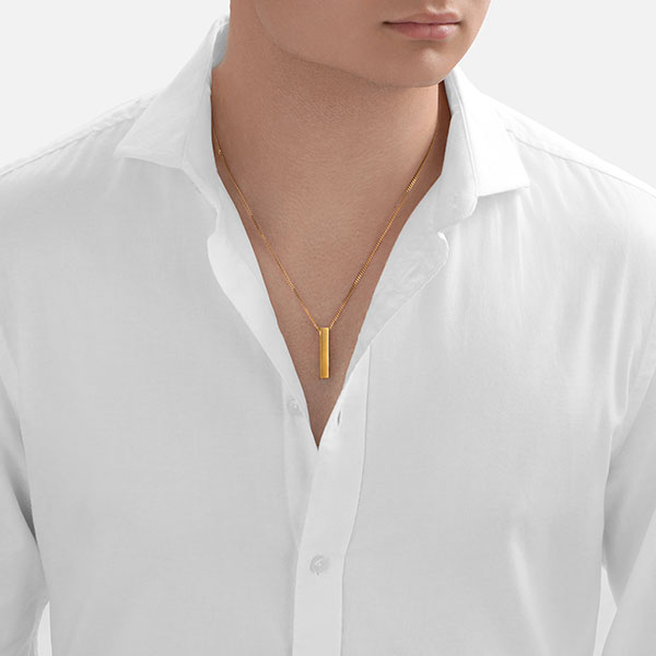 Gold Pendant - Narrow Pillar **Matte Finish** - 11.1 Grams, 24K Pure