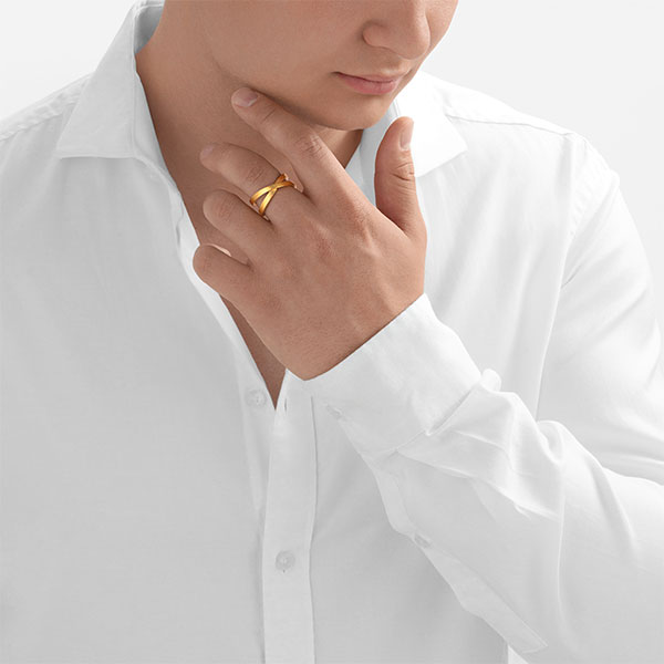 Gold Ring - Modern Infinity **Matte Finish** - 11.3 Grams, 24K Pure - Large