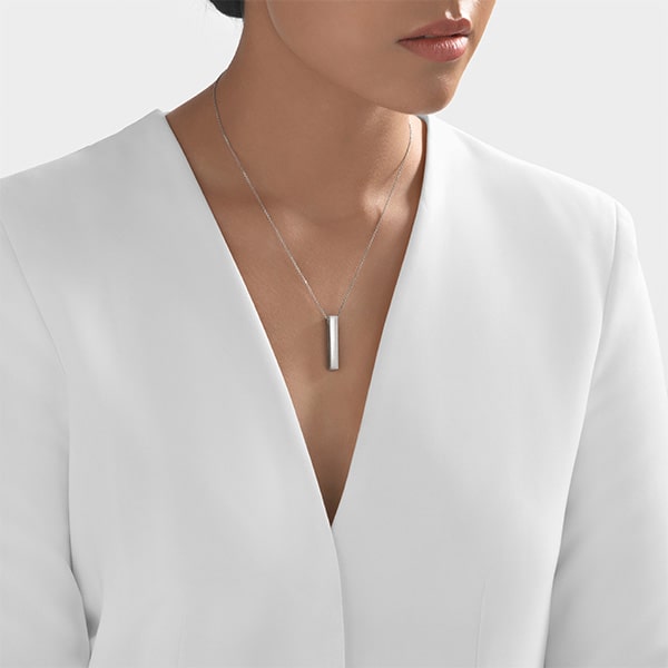 Platinum Pendant - Narrow Pillar **Matte Finish** - 11.6 Grams, 24K Pure