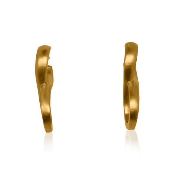 Gold Earrings - Figure Eight **Matte Finish** - 11.9 Grams, 24K Pure