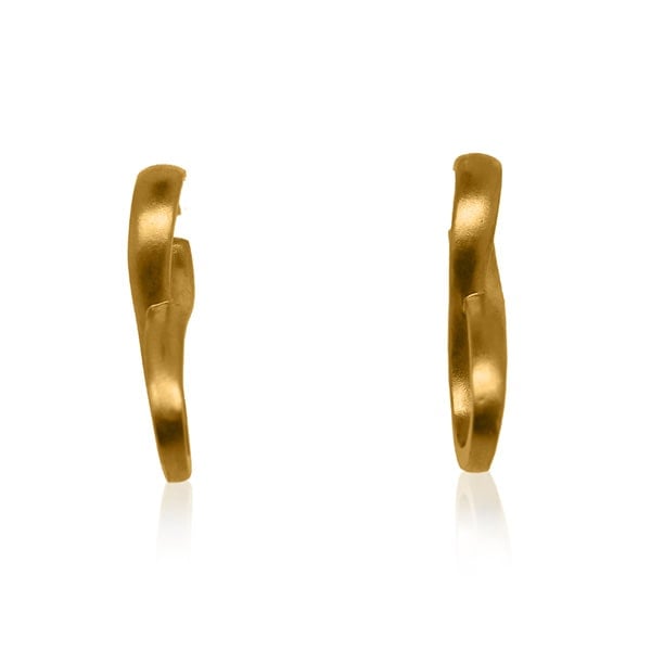 Gold Earrings - Figure Eight **Matte Finish** - 11.9 Grams, .9999 Fine 24K Pure