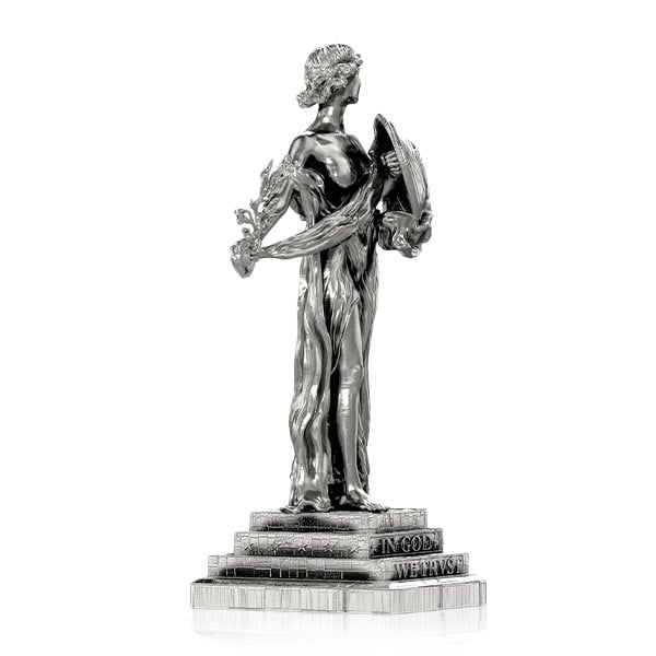Standing Liberty - Sterling Silver Statue, 11 Troy Ozs, .925 Pure