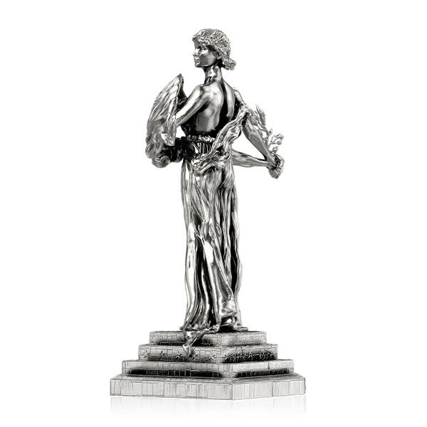 Standing Liberty - Sterling Silver Statue, 11 Troy Ozs, .925 Pure
