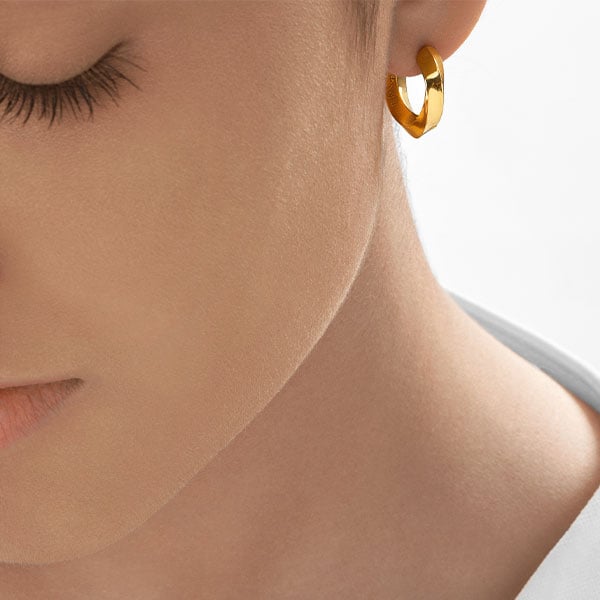 Gold Earrings - Chunky Twist Hoops **Polished Finish** - 12.4 Grams, .9999 Fine 24K Pure