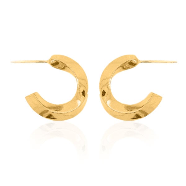 Gold Earrings - Chunky Twist Hoops **Polished Finish** - 12.6 Grams, .9999 Fine 24K Pure