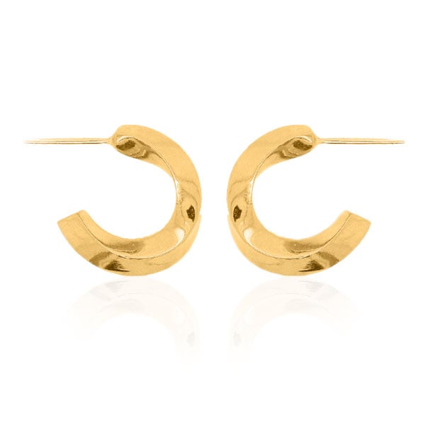 Gold Earrings - Chunky Twist Hoops **Polished Finish** - 12.4 Grams, .9999 Fine 24K Pure