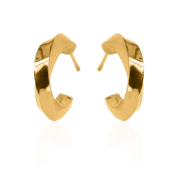Gold Earrings - Chunky Twist Hoops **Polished Finish** - 12.4 Grams, .9999 Fine 24K Pure