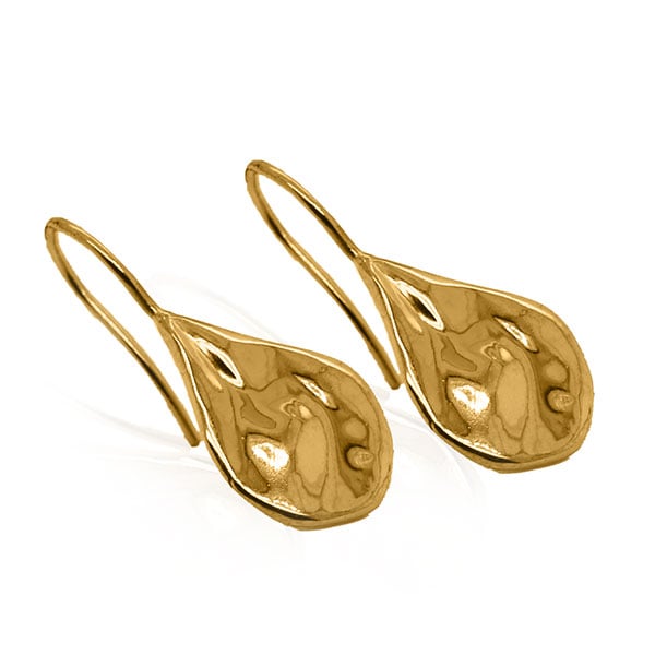 Gold Earrings - Molten Drop **Polished Finish** - 11.4 Grams, .9999 Fine 24K Pure