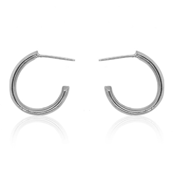 Platinum Earrings - Classic Slender Hoops **Polished Finish** - 12.3 Grams, .9995 Fine 24K Pure