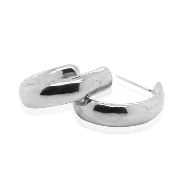 Platinum Earrings - Classic Slender Hoops **Polished Finish** - 11.7 ...