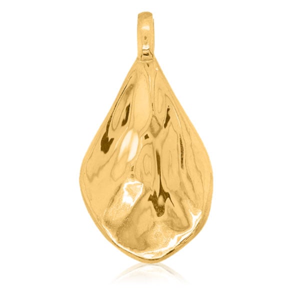 Gold Pendant - Molten Drop **Polished Finish** - 12.8 Grams, 24K Pure