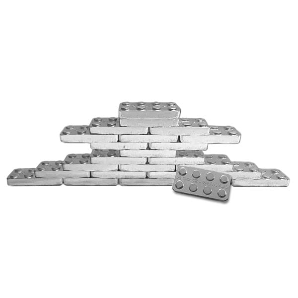 12 Oz Building Block Planner Pack - 24 1/2 Oz Bars (2 x 4), .999 Pure Silver