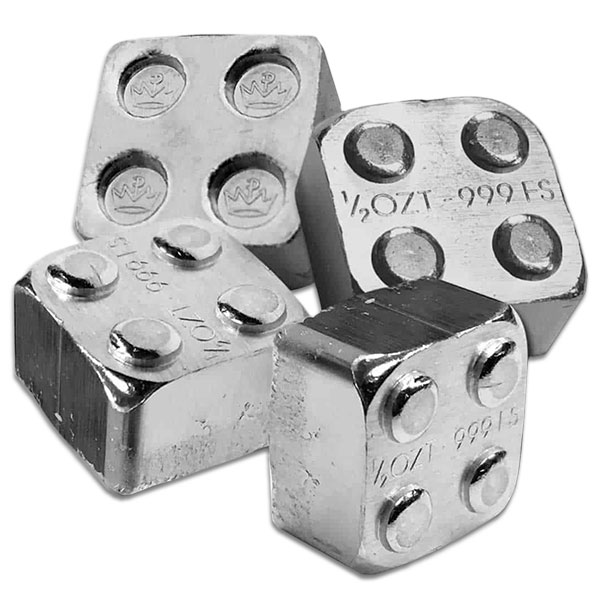 12 Oz Building Block Variety Pack - 12 1/2 Oz Bars, 20 1/4 Oz Bars, 8 1/8 Oz Bars - .999 Pure Silver