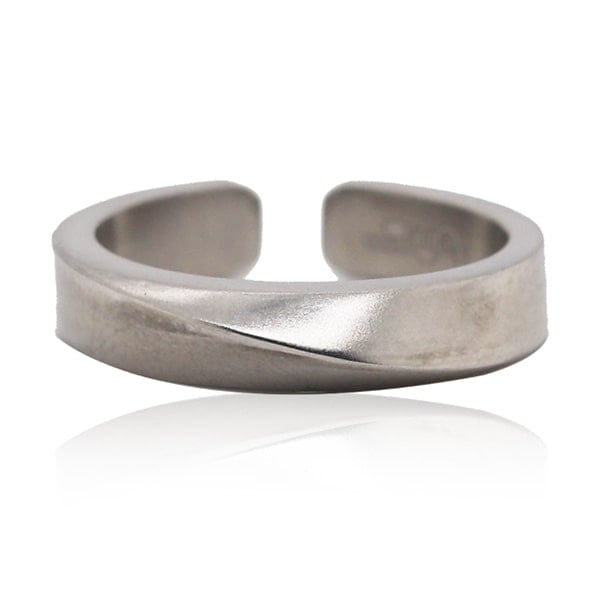 Platinum Ring - Slanted Ridge **Matte Finish** - 13.4 Grams, .9995 Fine 24K Pure - Large