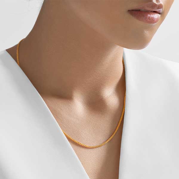 Gold Chain - 1.9 mm Box/Square Design - 46 cm (18.1") Length, 12.8 Grams 22k Gold