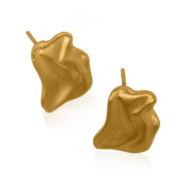 Gold Earrings - Gold Foil **Matte Finish** - 14.3 Grams, 24K Pure thumbnail