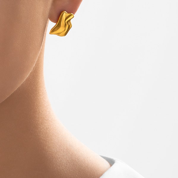 Gold Earrings - Gold Foil **Matte Finish** - 14.3 Grams, .9999 Fine 24K Pure