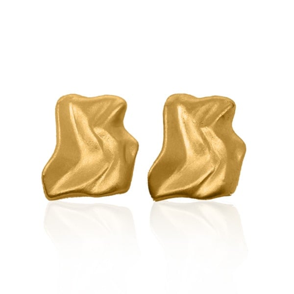 Gold Earrings - Gold Foil **Matte Finish** - 14.3 Grams, 24K Pure
