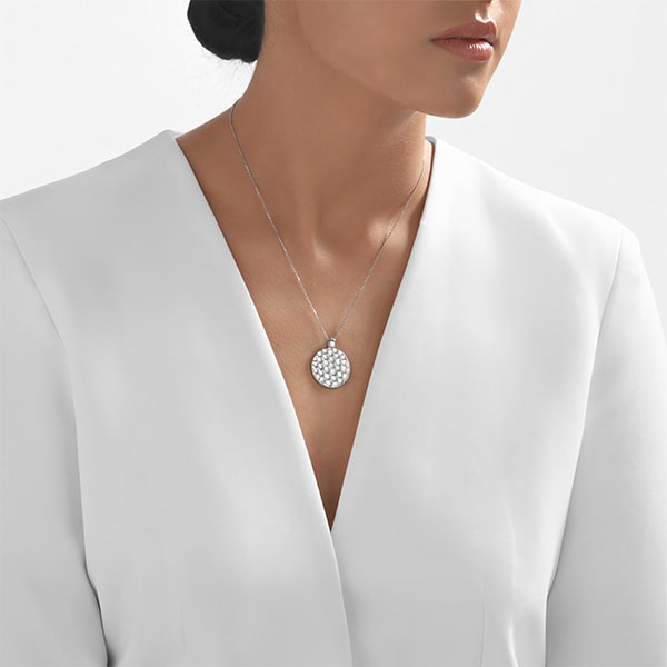 Platinum Pendant - Hammered Medallion **Hybrid Finish** - 13.9 Grams, 24K Pure