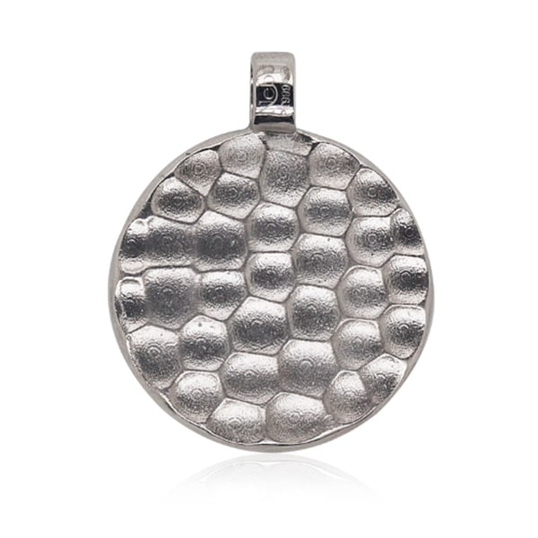 Platinum Pendant - Hammered Medallion **Hybrid Finish** - 13.9 Grams, 24K Pure