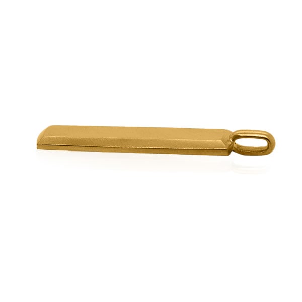 Gold Pendant - Bar **Matte Finish** - 15.5 Grams, .9999 Fine 24K Pure