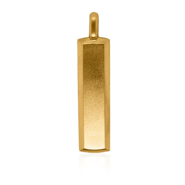 Gold Pendant - Bar **Matte Finish** - 15.5 Grams, .9999 Fine 24K Pure