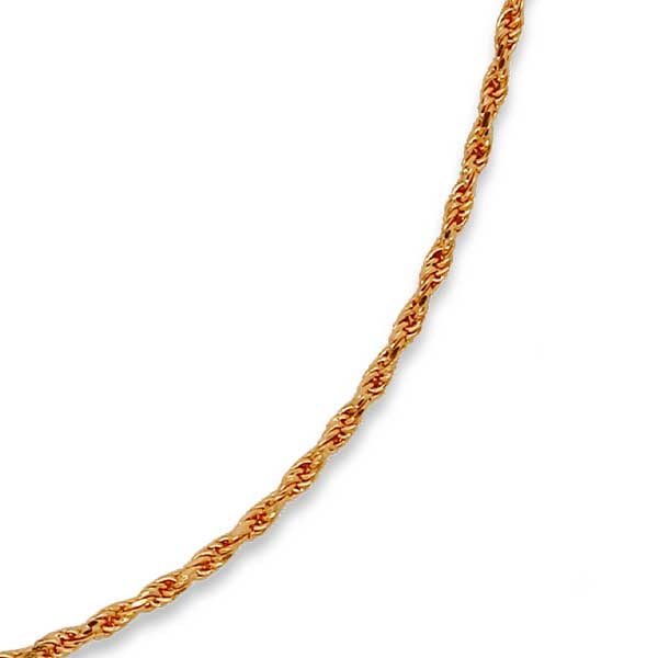 Gold Chain - 2.3 mm Rope Design - 46 cm (18.1") Length, 14.2 Grams 22k Gold