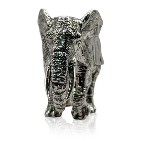 American Elephant - Sterling Silver Statue, 15 Troy Ozs, .925 Pure
