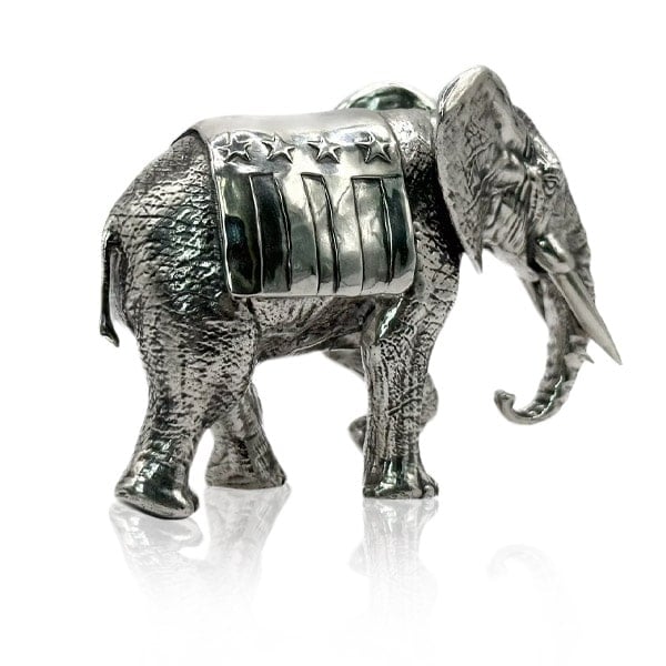 American Elephant - Sterling Silver Statue, 15 Troy Ozs, .925 Pure