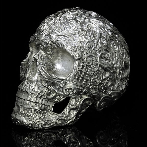 Skull of the Dead - Sterling Silver Statue, 15 Troy Ozs, .925 Pure