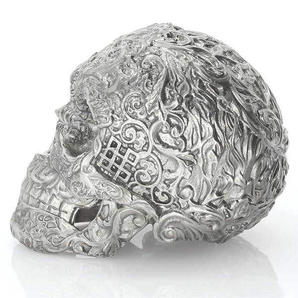 Skull of the Dead - Sterling Silver Statue, 15 Troy Ozs, .925 Pure