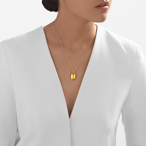 Gold Pendant - Pebble **Matte Finish** - 18.4 Grams, 24K Pure