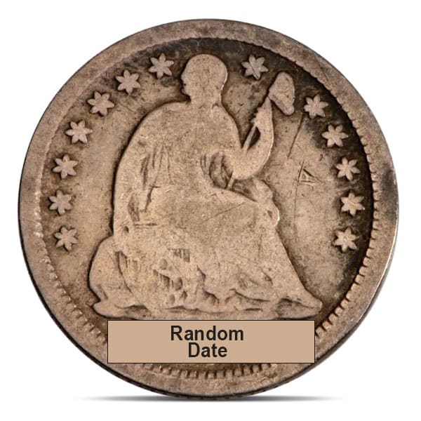 1837 - 1873 Silver Half Dime, Seated Liberty (Good to Very Good)