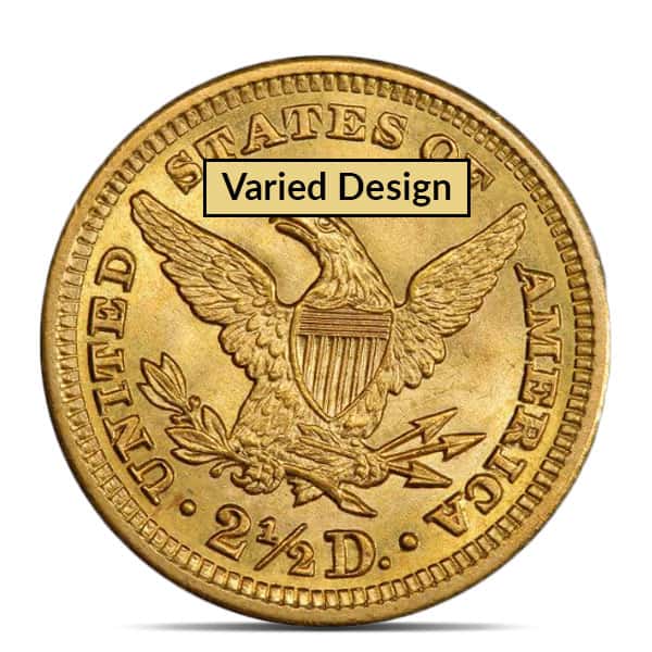 $2.50 Liberty U.S. Gold (1840-1907), Brilliant Uncirculated (BU), 0.1209 Troy Ounce Gold Content