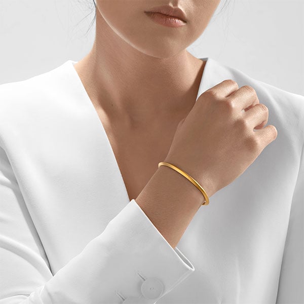 Gold Bangle - Classic Ridged **Matte Finish** - 19.3 Grams, .9999 Fine 24K Pure