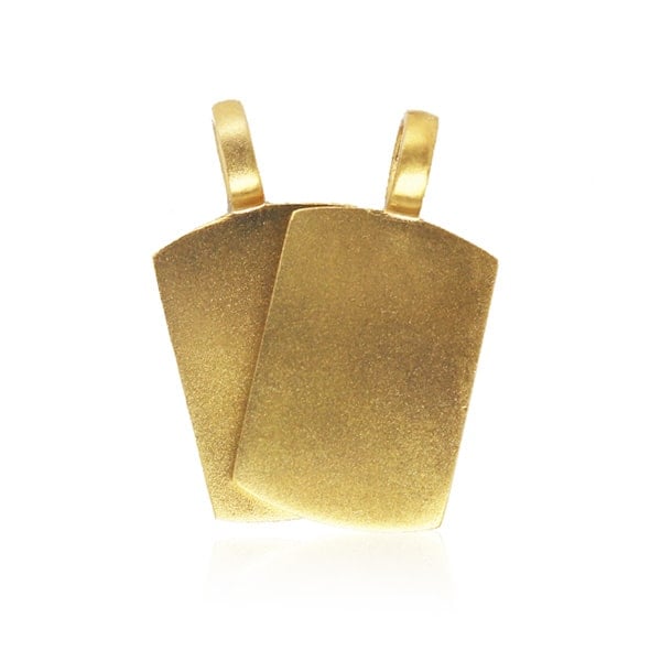 Gold Pendant - Double Dog Tags **Matte Finish** - 19.7 Grams, 24K Pure thumbnail