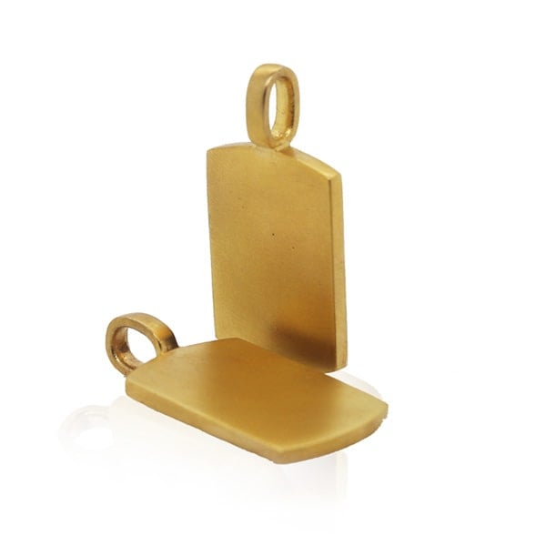 Gold Pendant - Double Dog Tags **Matte Finish** - 19.7 Grams, 24K Pure