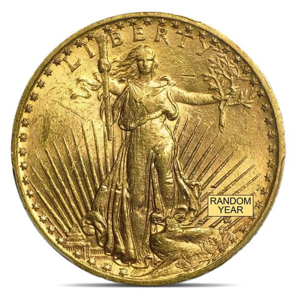 $20 St. Gaudens U.S. Gold (1907-1933), Brilliant Uncirculated (BU), 0.9675 Troy Ounce Gold Content