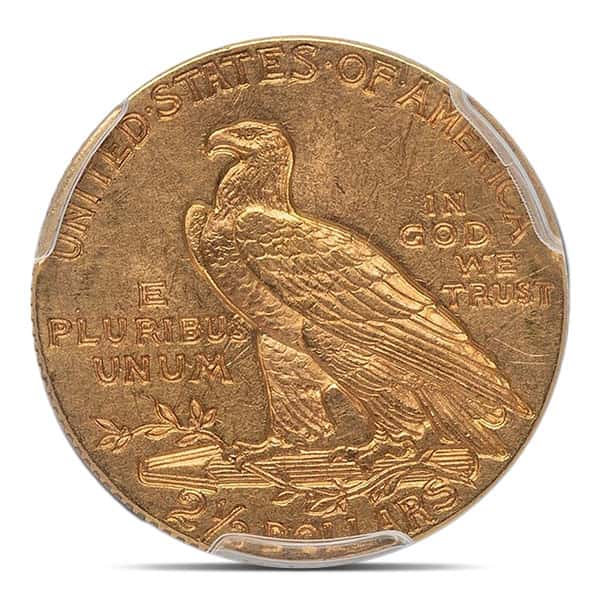 MS61 Graded $2.50 Indian Head U.S. Gold Coin (PCGS / NGC) - Random Dates