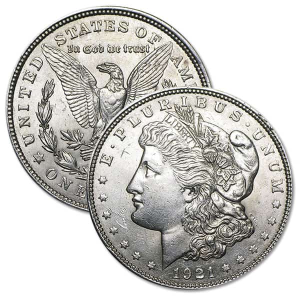 1921 Morgan Dollar - Almost Uncirculated (AU), 90% Silver