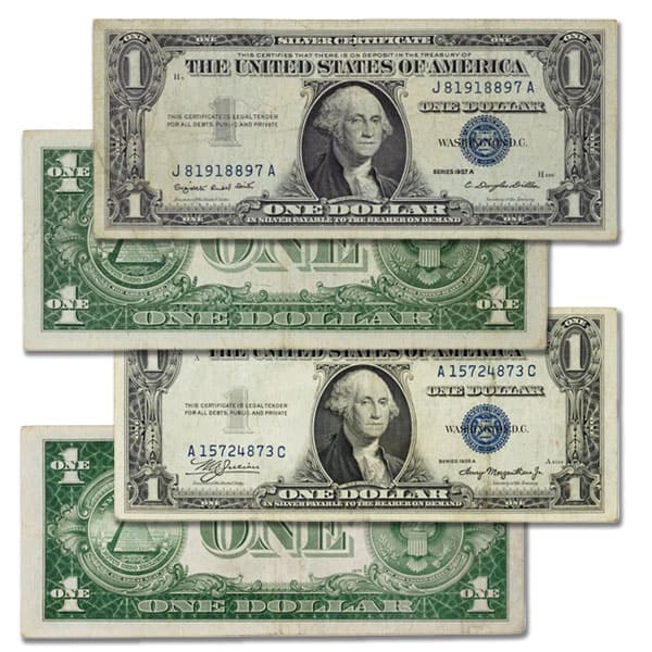 U.S. Silver Certificate Collection - 2 x $1 USD Notes (1935 and 1957)