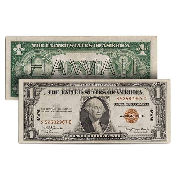 $1 U.S. Brown Seal Note, Hawaii (Good to Fine), 1935-A