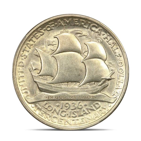 アメリカ　1936 ロングアイランド　記念銀貨　ハーフダラー 1936 Long Island Tercentenary Silver Half Dollar - Almost Uncirculated