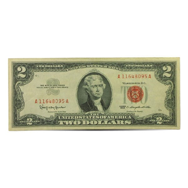 $2 U.S. Red Seal Note (Very Good to Very Fine), 1953 to 1953-C