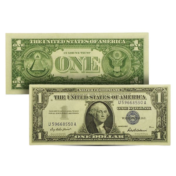 U.S. Silver Certificate - Crisp Uncirculated (CU) $1 USD Note, 1957