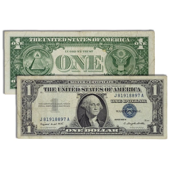 U.S. Silver Certificate Collection - 2 x $1 USD Notes (1935 and 1957)